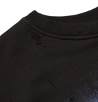 AMIRI - Distressed Printed Loopback Cotton-Jersey Sweatshirt - Black