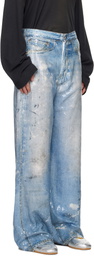 Acne Studios Blue Printed Sequin Trousers