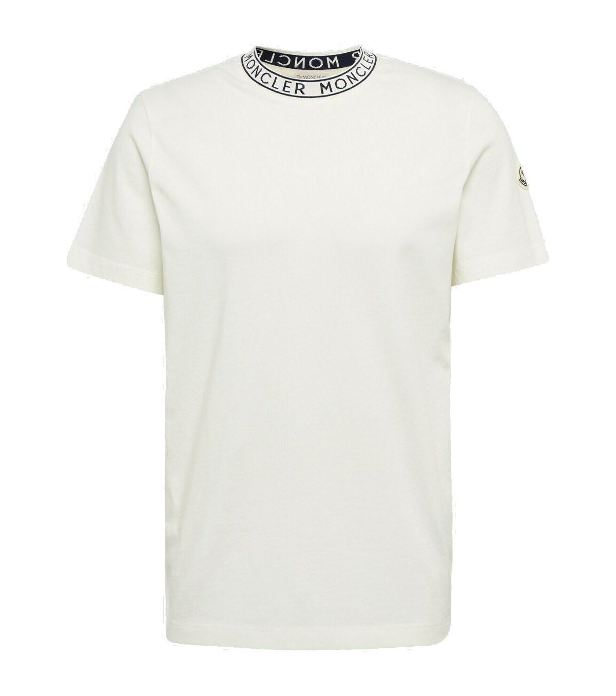 MONCLER◆コットンジャージーTシャツ ブラック コットンジャージー Tシャツ ロゴアップリケ付き 3枚