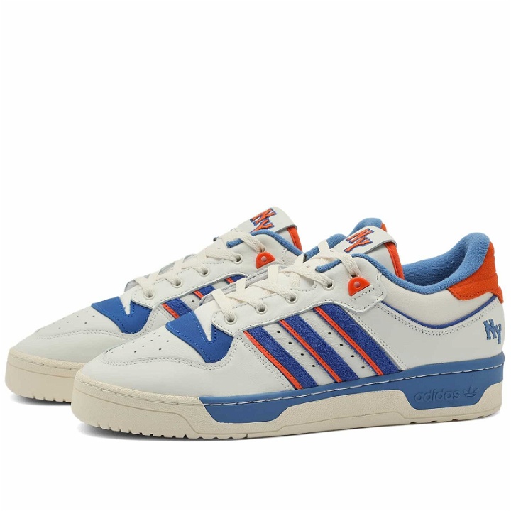 Photo: Adidas Rivalry Low 86 Sneakers in White Tint/Team Royal Blue