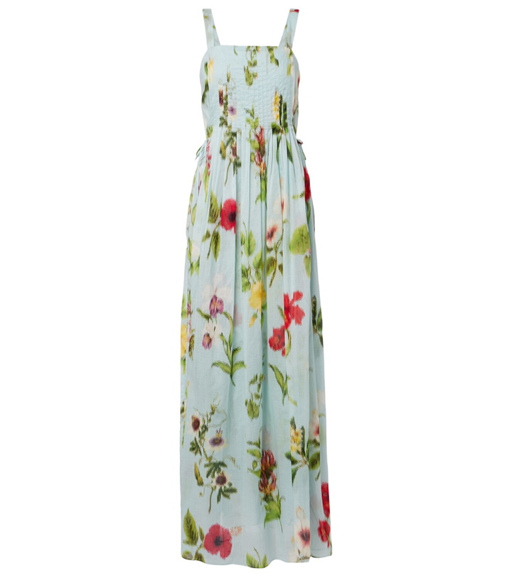 Photo: Oscar de la Renta Belted floral voile maxi dress