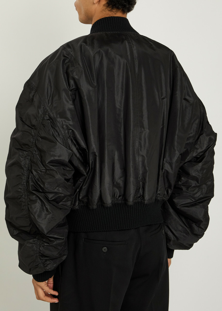Rick Owens Secchia Silk Bomber Jacket Black