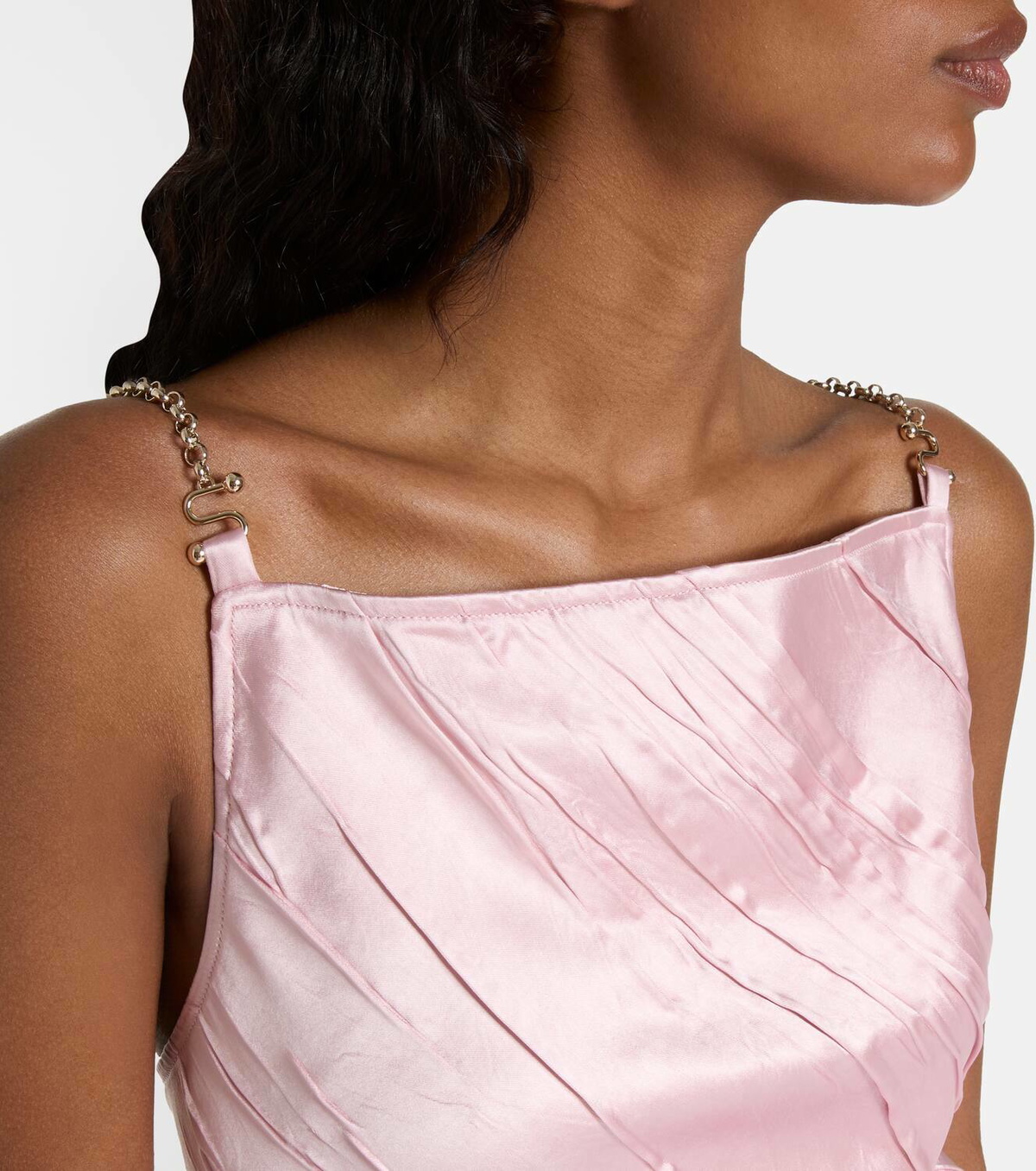 Sportmax Carta pleated satin minidress