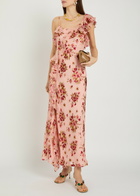 Rixo Ester Floral-print Woven Maxi Dress Pink