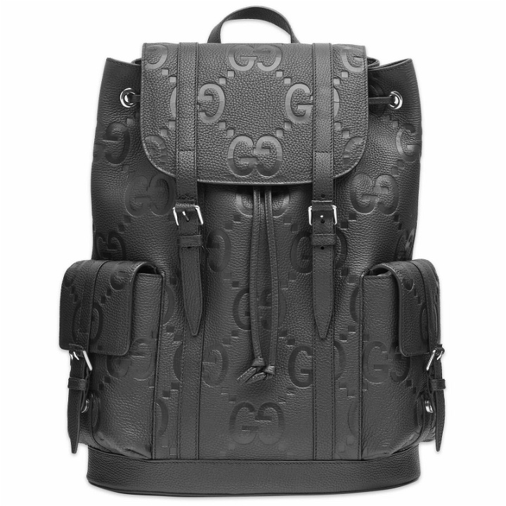 Photo: Gucci Men's Embossed GG Leather Backpack in Black