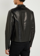 Tom Ford Stand-collar Leather Biker Jacket Black And White
