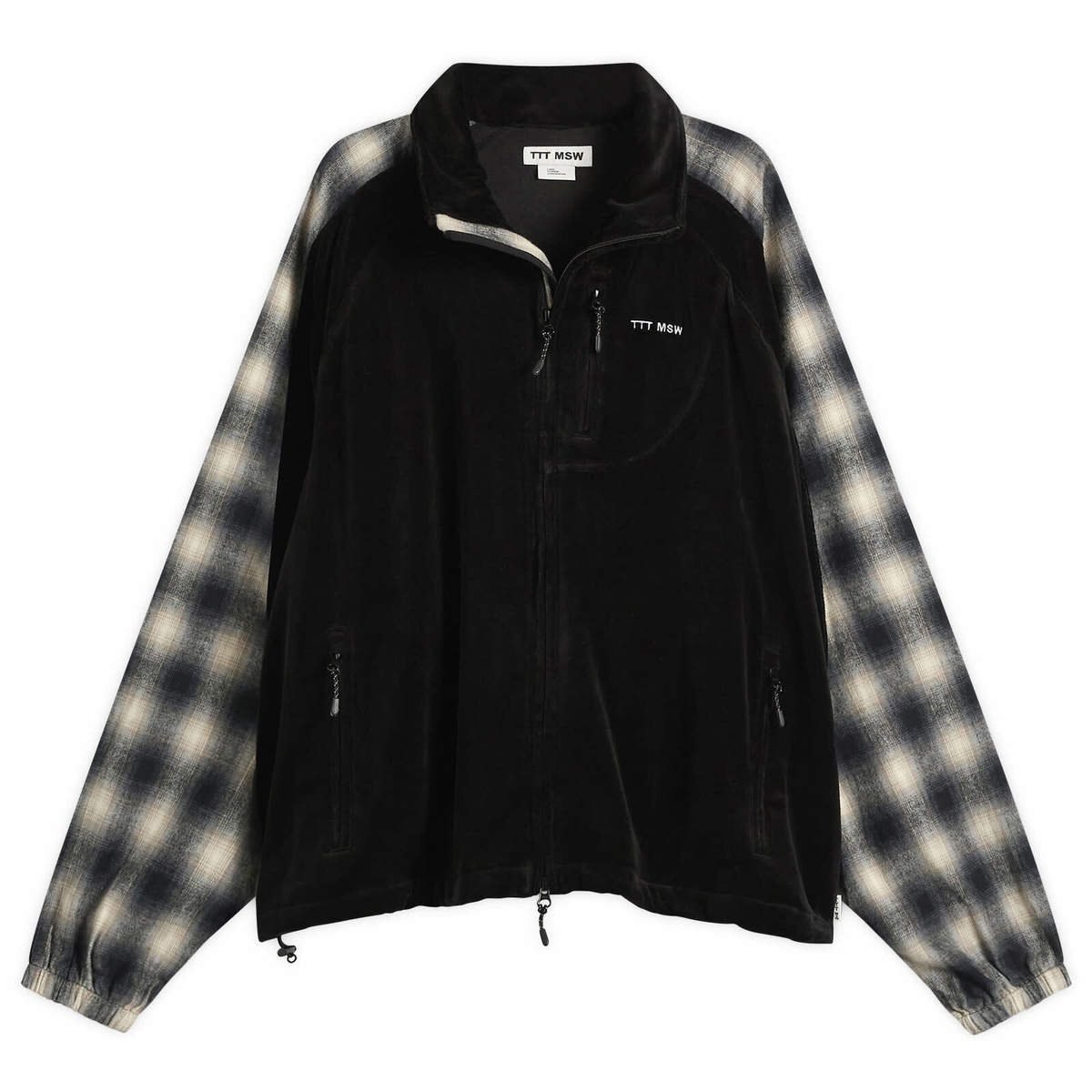 TTT MSW Men's Velour Track Jacket in Black
