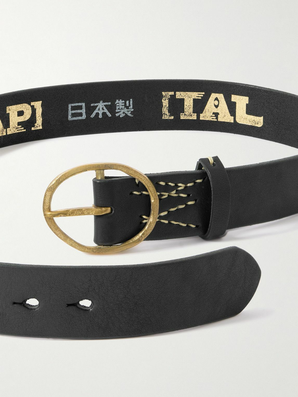 KAPITAL - 3.5cm Oiled-Leather Belt KAPITAL