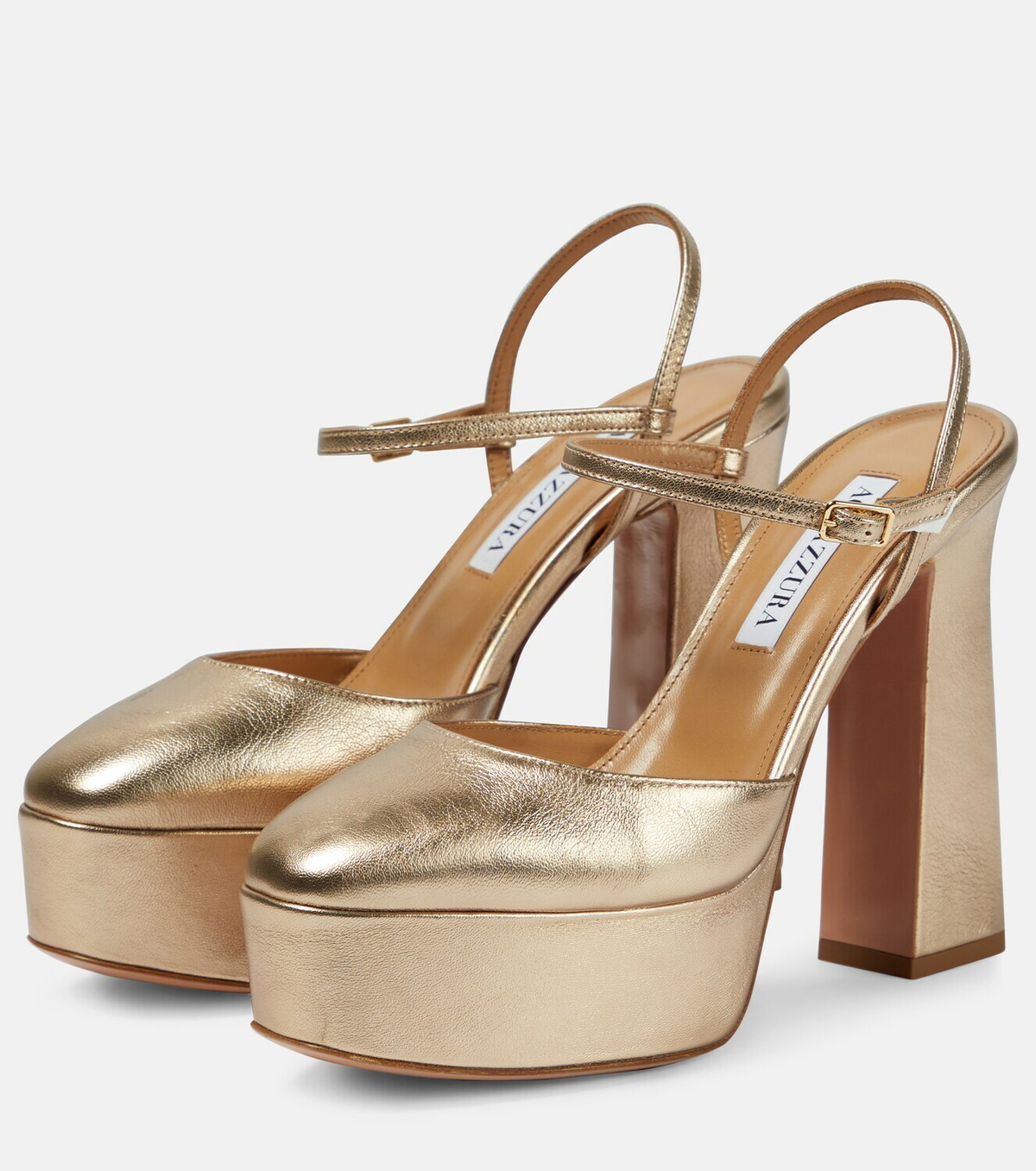Aquazzura Groove Plateau 120 leather platform pumps
