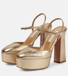 Aquazzura Groove Plateau 120 leather platform pumps
