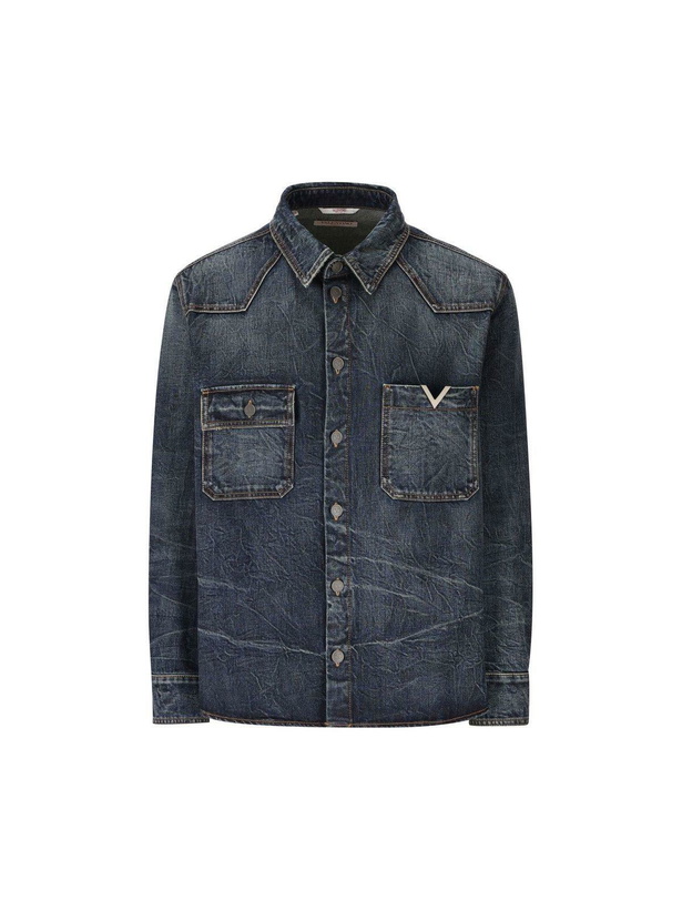 Photo: Valentino V-logo Buttoned Denim Jacket