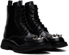 Alexander McQueen Black Punk Stud Lace-Up Boots