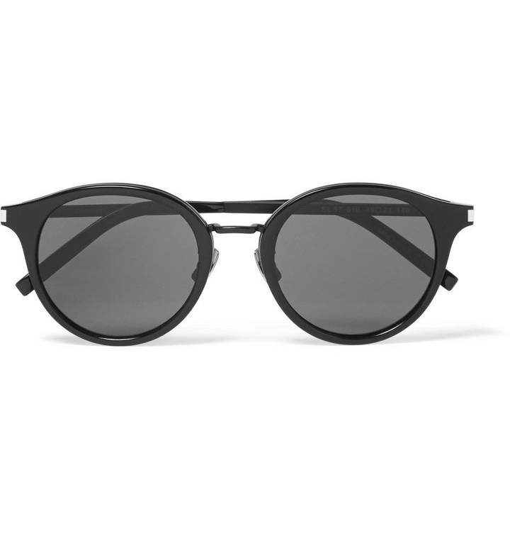 Photo: Saint Laurent - Classic 57 Round-Frame Acetate and Gunmetal-Tone Sunglasses - Men - Black