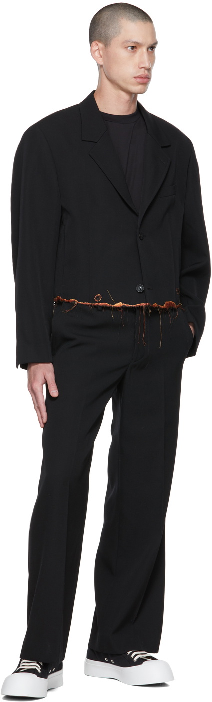 Doublet Black Burning Embroidery Trousers