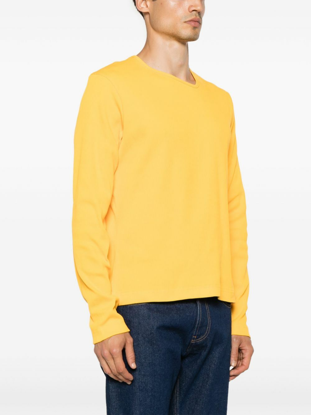 Bianca Saunders Yellow Asymmetric-Neck Cotton T-Shirt