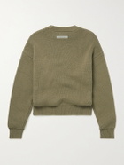 Fear of God Essentials Kids - Logo-Intarsia Cotton-Blend Sweater - Brown