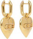 Balenciaga Gold BB Heart Earrings