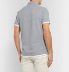 Brunello Cucinelli - Slim-Fit Layered Mélange Cotton-Piqué Polo Shirt - Gray