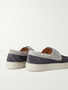 Mr P. - Larry Two-Tone Regenerated Suede by evolo® Boat Shoes - Blue