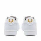 Fred Perry Authentic Men's B721 Leather Sneakers in White/Metallic Gold