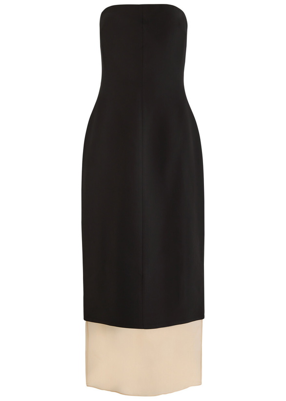 Photo: Esse Studios Issia Panelled Strapless Woven Midi Dress Black