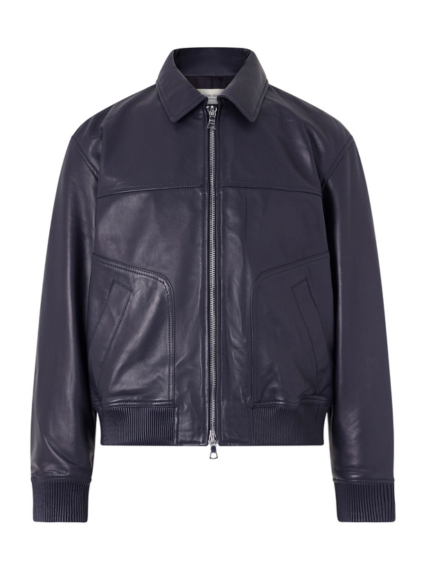 Photo: Officine Générale - Cassio Leather Jacket - Blue