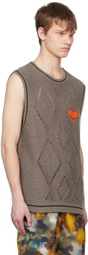 A PERSONAL NOTE 73 Taupe Argyle Vest