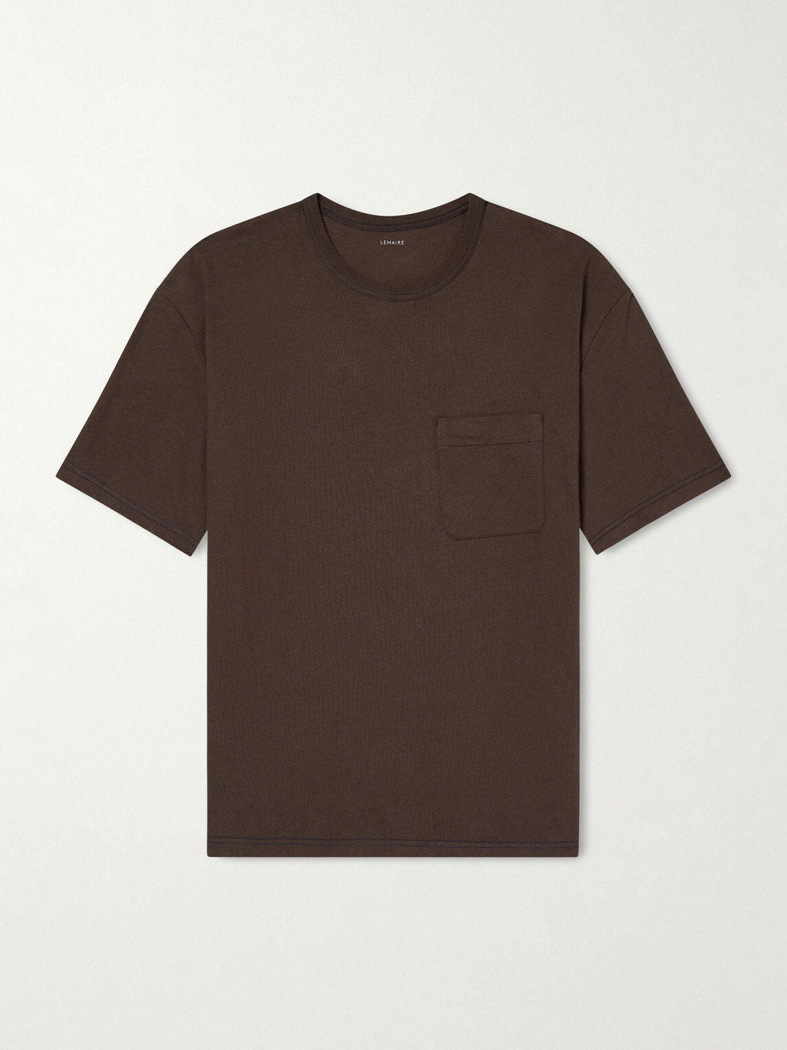 LEMAIRE - Cotton and Linen-Blend Jersey T-Shirt - Brown