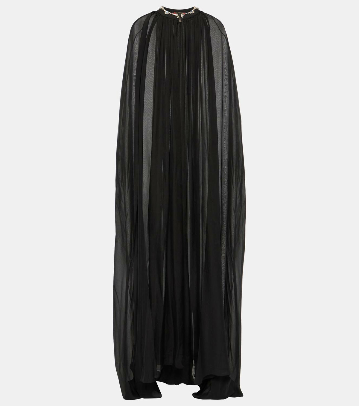 Miss Sohee Embellished silk chiffon cape