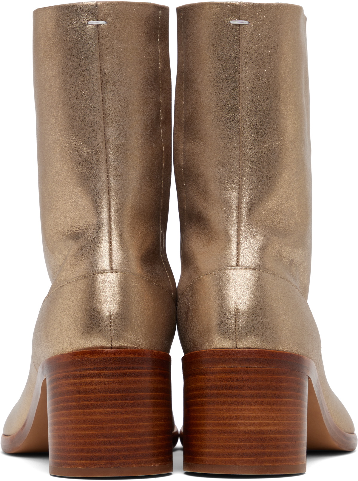 Maison Margiela Gold Tabi Ankle Boots