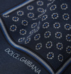 Dolce & Gabbana - Printed Silk Pocket Square - Men - Storm blue