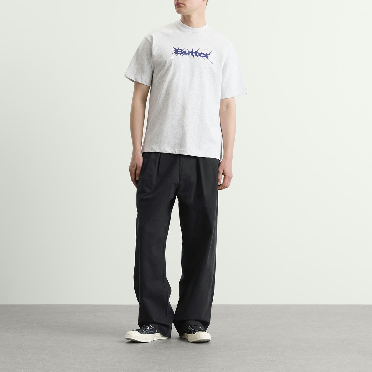 Butter Goods Men's Pleated Trousers in Washed Black
