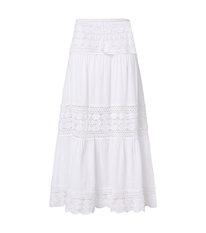 Photo: Anna Kosturova Filigree crochet-trimmed cotton midi skirt