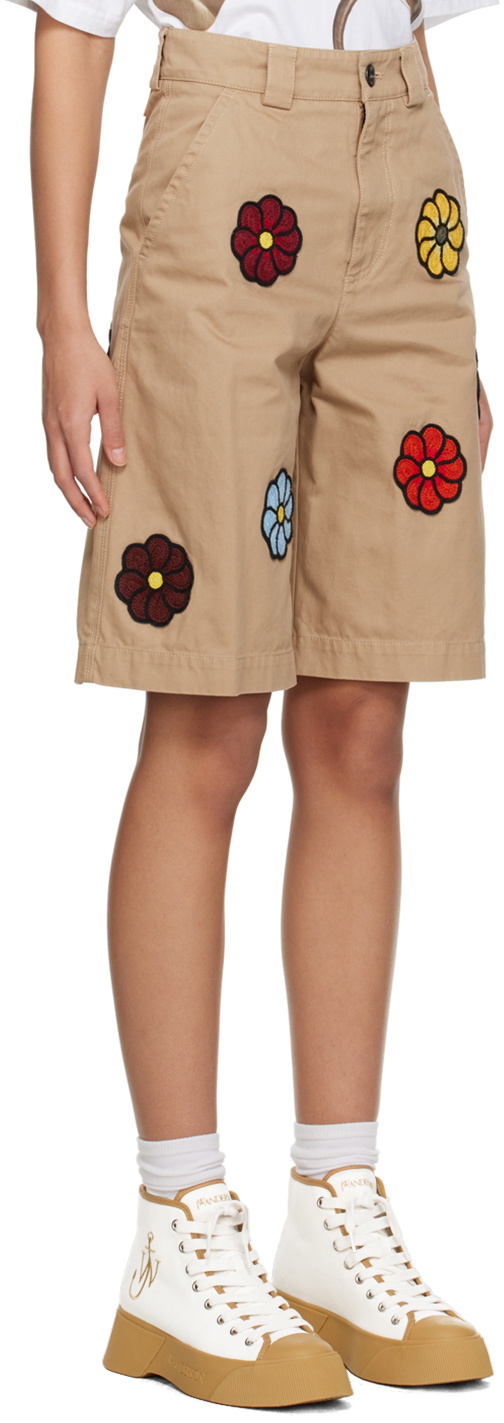 新品 モンクレール×JW ANDERSONマクラメフラワーショートパンツ S Moncler Genius 1 Moncler JW Anderson Beige Floral Shorts