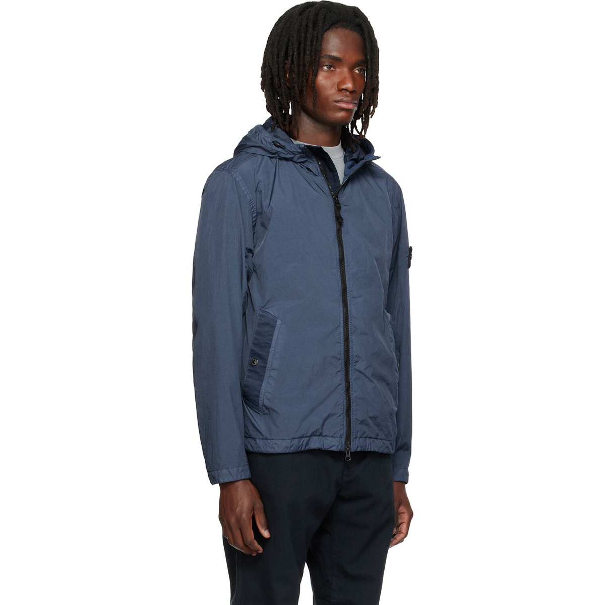 Stone Island Blue 4100001 Crinkle Reps NY Jacket