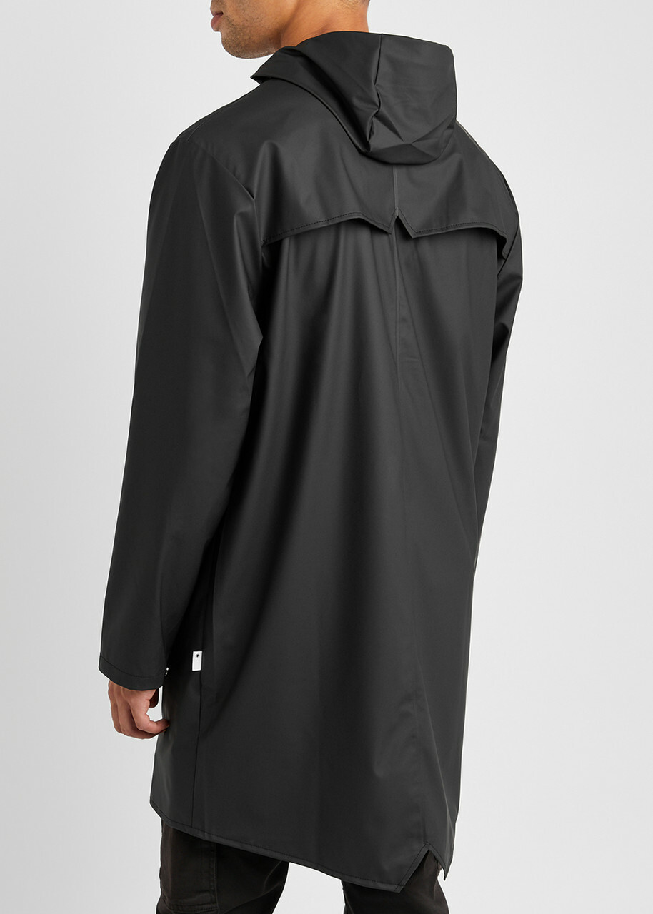 Rains Long Matte Rubberised Raincoat Black