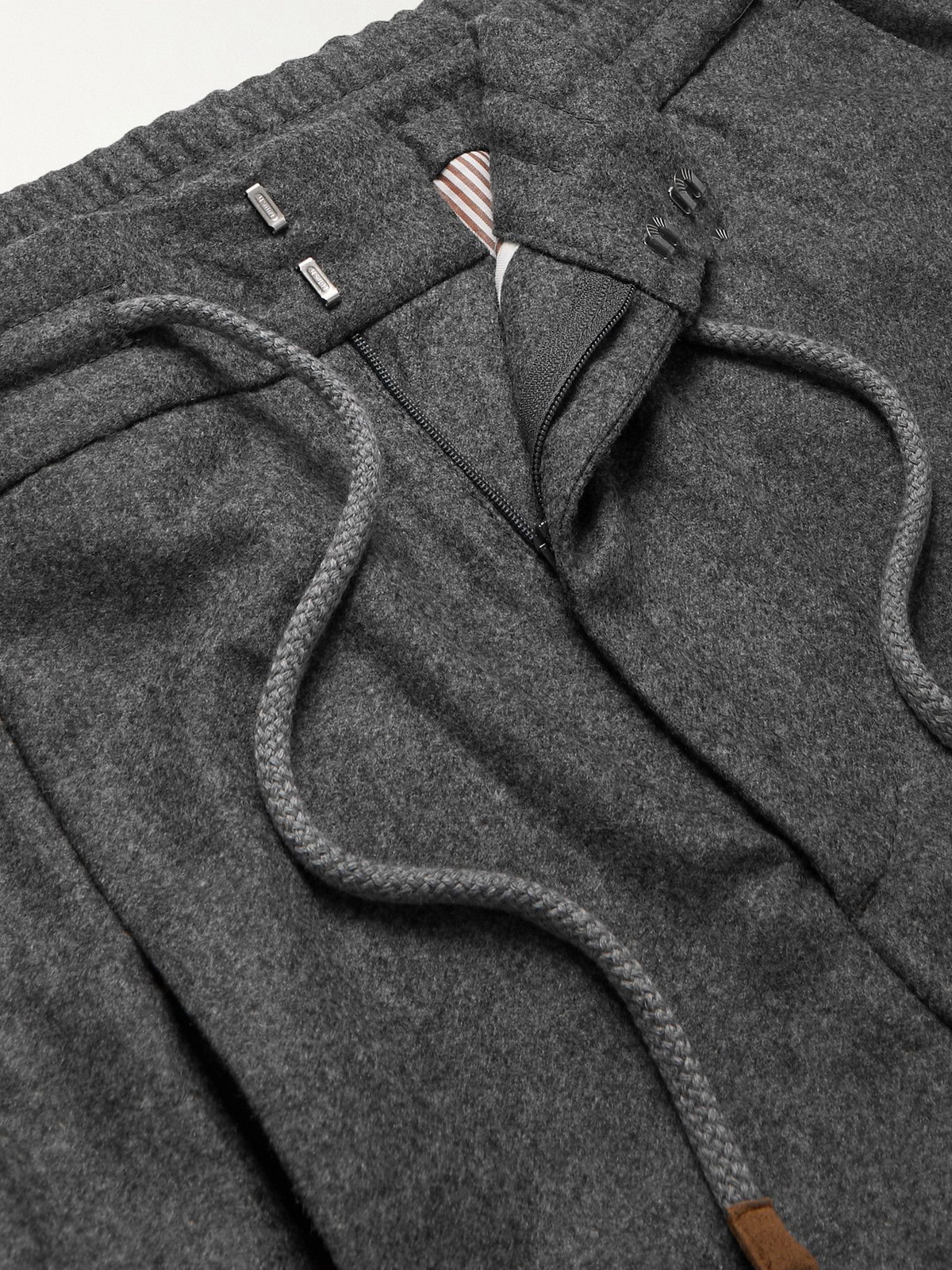 Drawstring wool pants in grey - Brunello Cucinelli