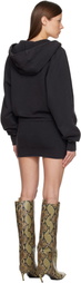 The Attico Black American Fleece Minidress