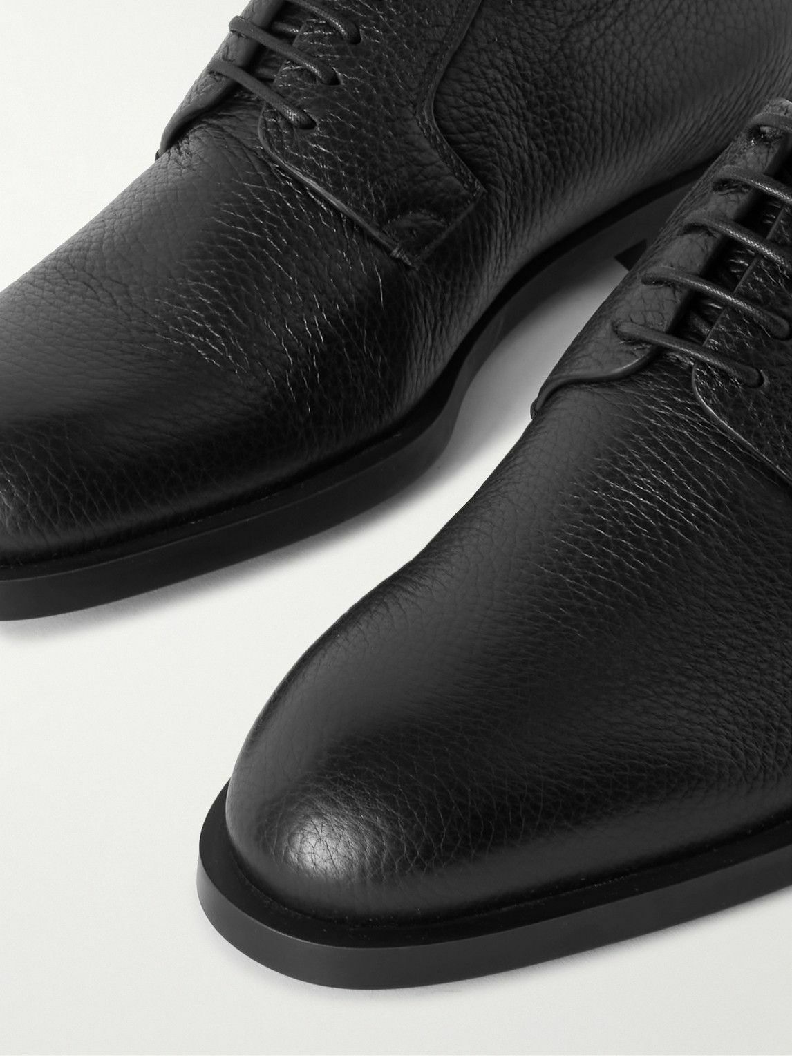 Zegna - New Classic Flex Full-Grain Leather Derby Shoes - Black
