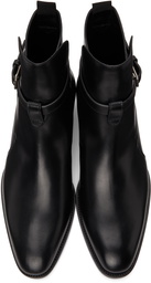 Saint Laurent Black Smooth Wyatt Jodhpur Boots