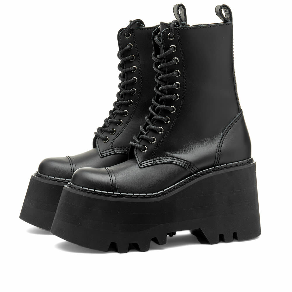 Junya Watanabe Women's Platform Lace Up Boot in Black Junya Watanabe