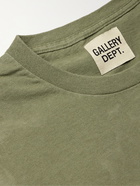 GALLERY DEPT. - Logo-Print Distressed Cotton-Jersey T-Shirt - Green