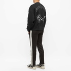 Palm Angels Men's Split Shark Crew Sweat in Black/Off White