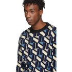 Prada Black and Navy Intarsia Sweater