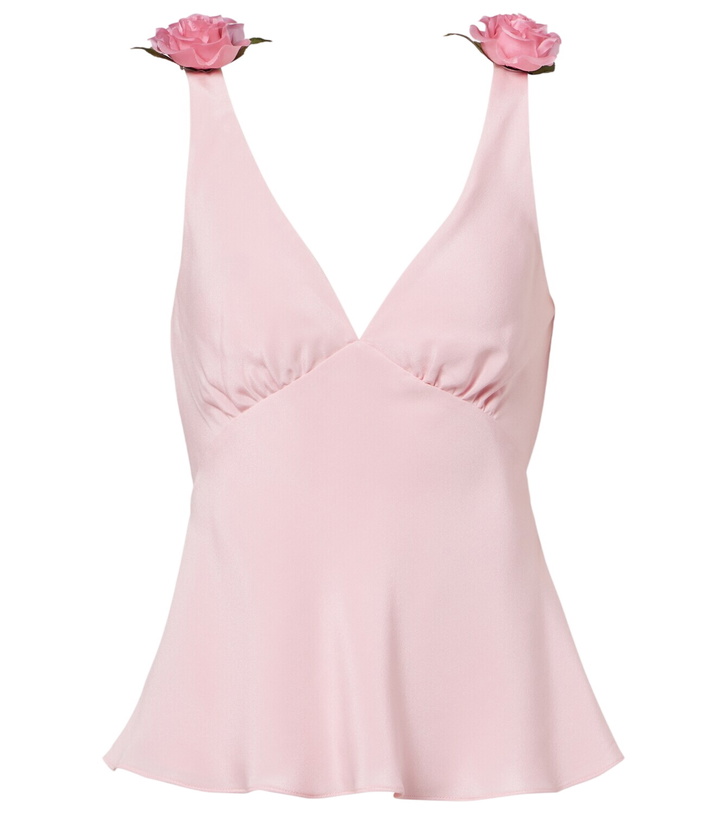 Photo: Rodarte Floral-appliqué silk crêpe top
