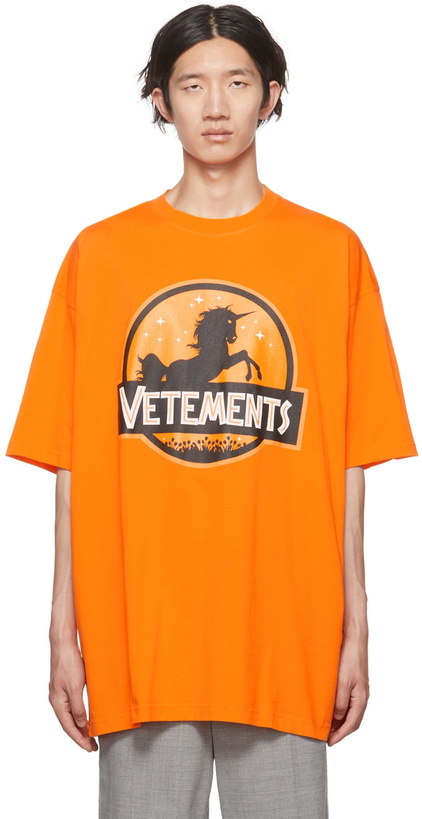 Photo: VETEMENTS Orange Wild Unicorn T-Shirt