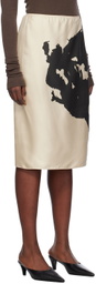 BITE Beige Print Midi Skirt