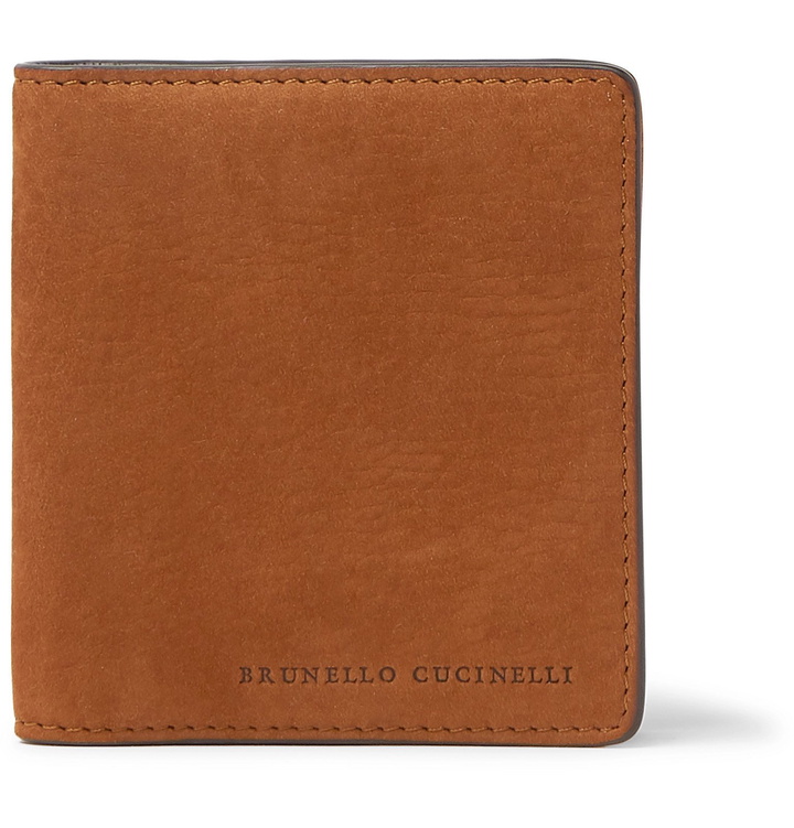 Photo: Brunello Cucinelli - Nubuck Billfold Wallet with Money Clip - Brown