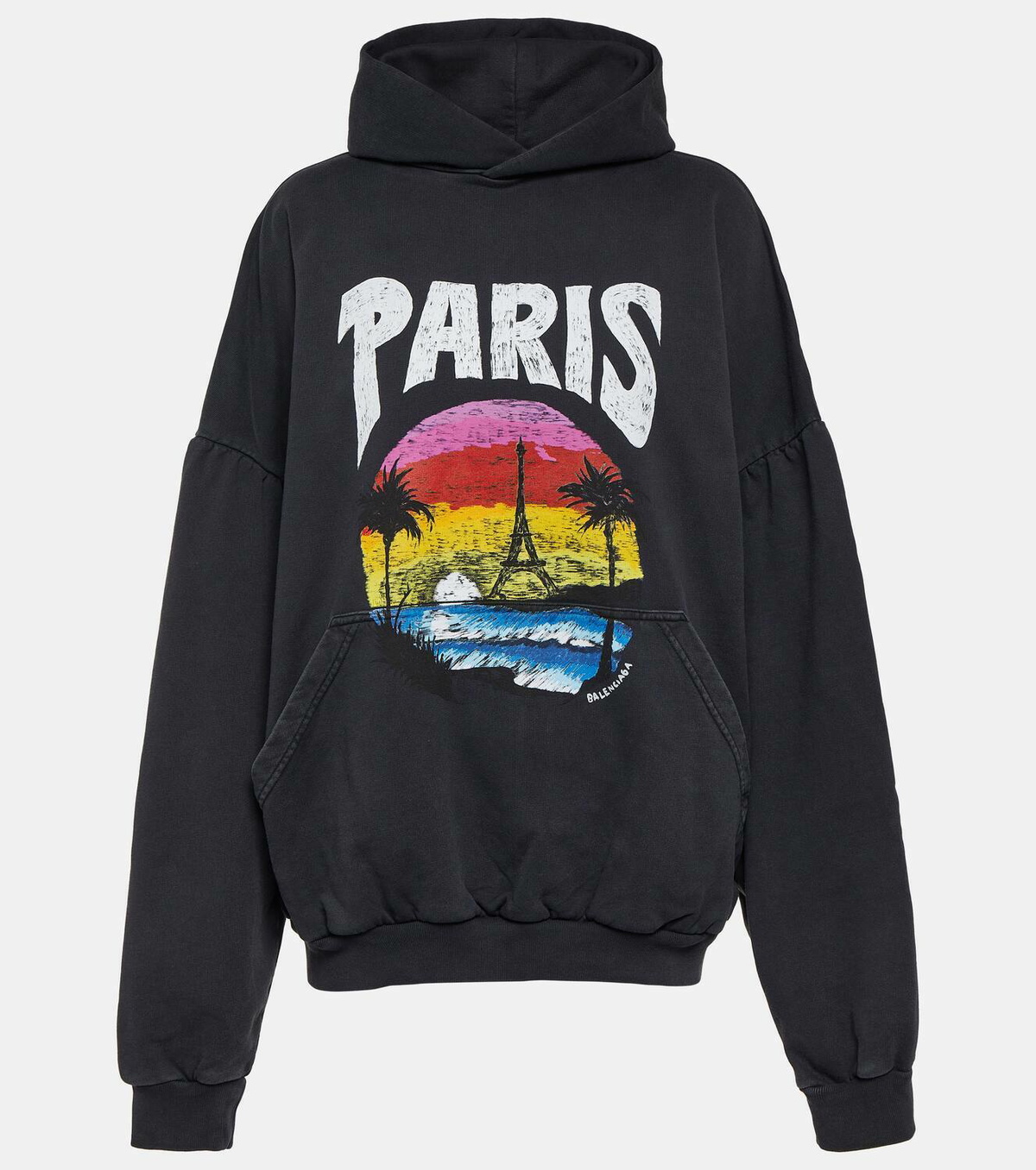 Balenciaga Printed oversized cotton hoodie Balenciaga