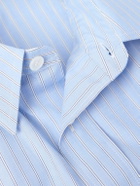 CELINE - Pinstriped Cotton-Poplin Shirt - Blue